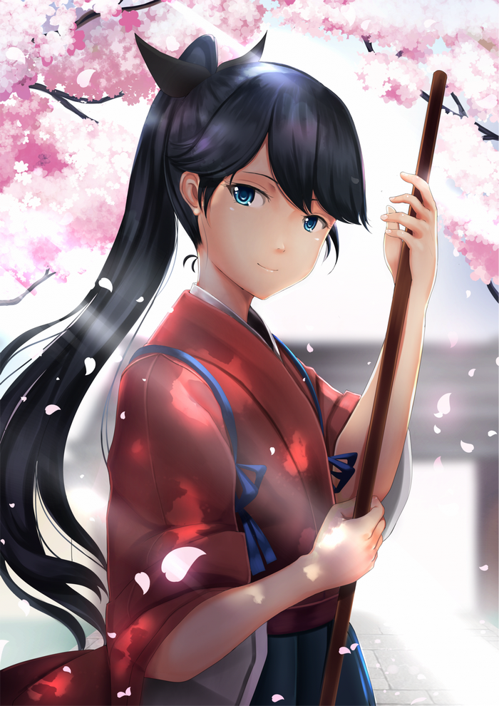 Houshou from Kantai Collection with Cherry Blossoms