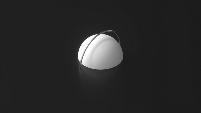 Minimalist Monochrome Sphere with Reflective Ring