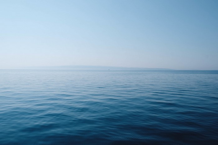 Calm sea under a clear sky