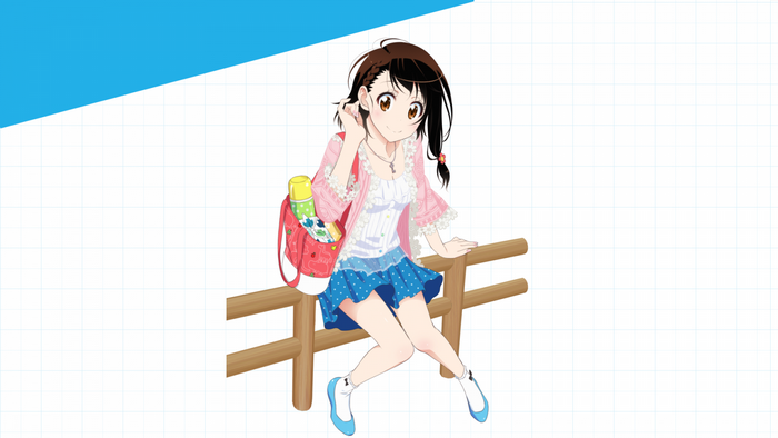 Onodera Kosaki from Nisekoi sitting on a fence