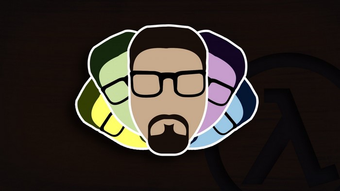 Gordon Freeman from Half-Life cartoon illustration