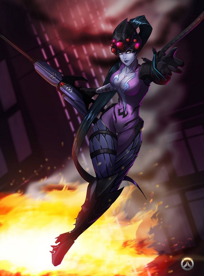 Widowmaker from Overwatch in a battle pose