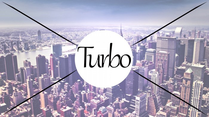 Turbo logo over New York City skyline