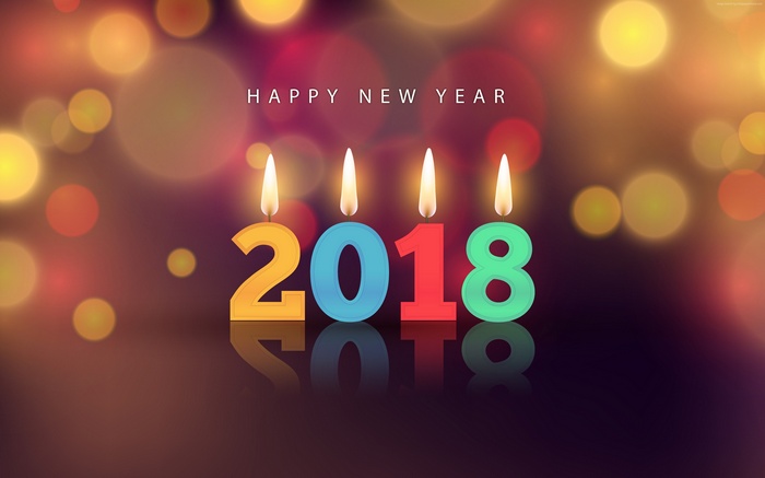 Happy New Year 2018 Candles