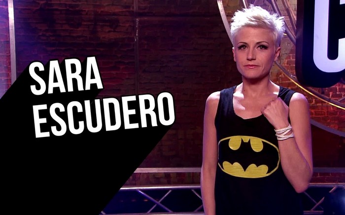 Sara Escudero wearing a Batman tank top
