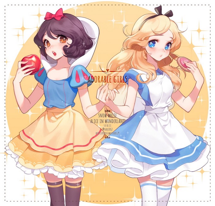 Snow White and Alice from Alice in Wonderland