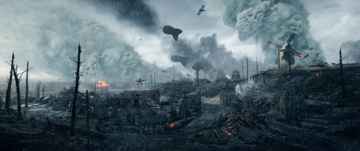 Battlefield 1 screenshot of World War I aerial combat
