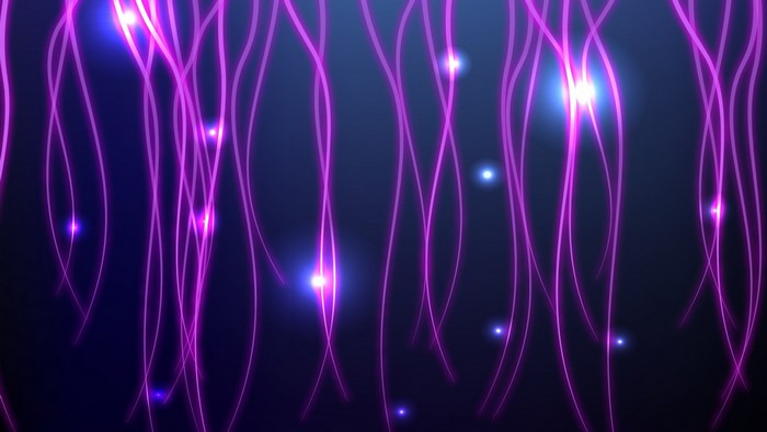 Abstract purple glowing lines with light effects
