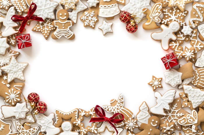 Christmas gingerbread cookies and ornaments