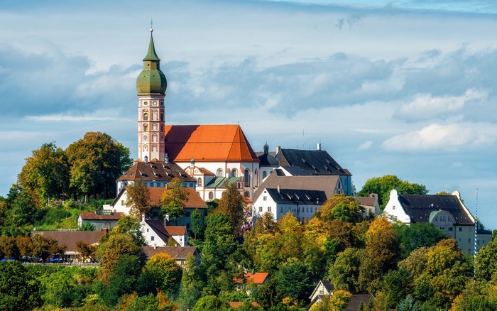 Kloster Andechs church and buildings on a hill