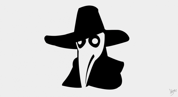 Plague Doctor illustration with hat and mask