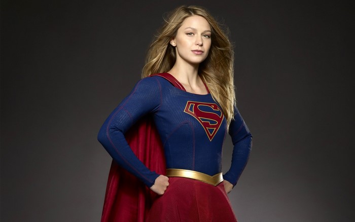 Melissa Benoist as Supergirl in costume