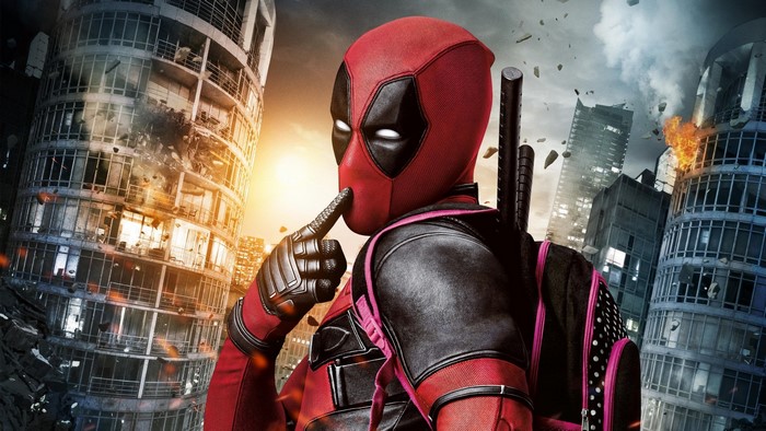 Deadpool from Comics in a Destroyed City