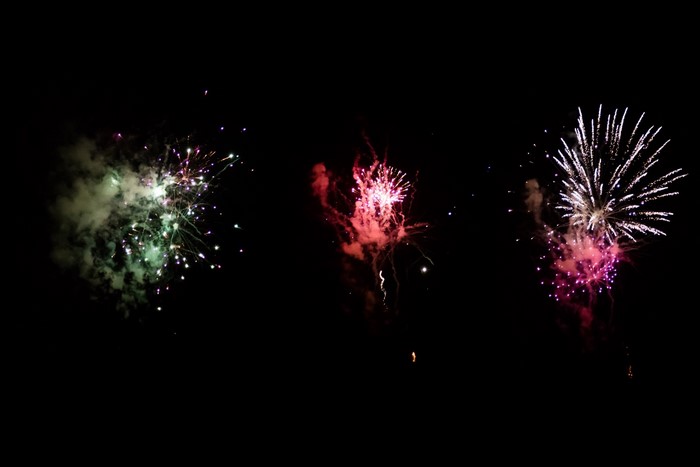 Fireworks exploding in the night sky
