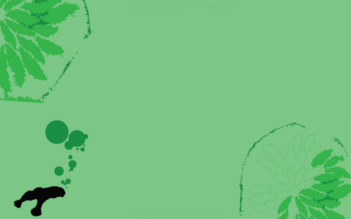 Illustration of a diver with bubbles and lily pads