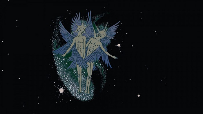 Two winged figures in space, Animal Collective album cover
