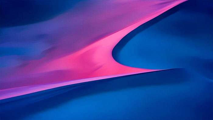 Abstract pink and blue wave shapes