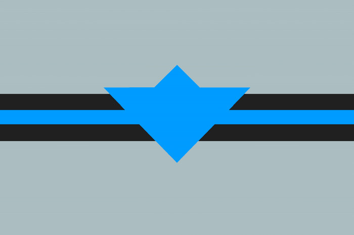Abstract geometric design with blue star and lines