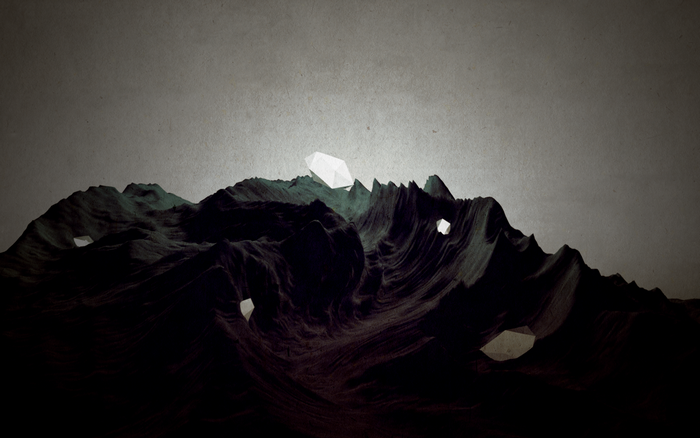 Abstract mountain landscape with geometric shapes