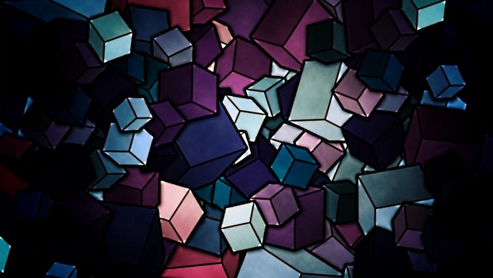 Abstract geometric pattern of colorful cubes