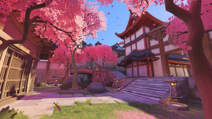 Hanamura Overwatch map with cherry blossoms