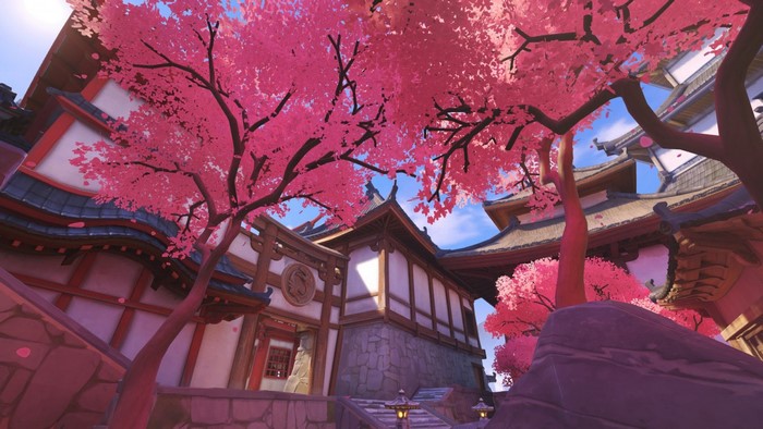 Hanamura Overwatch map with cherry blossoms