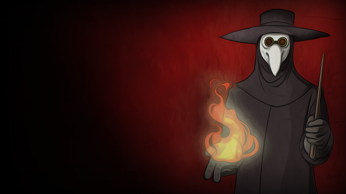 Plague Doctor with Fire and Wand
