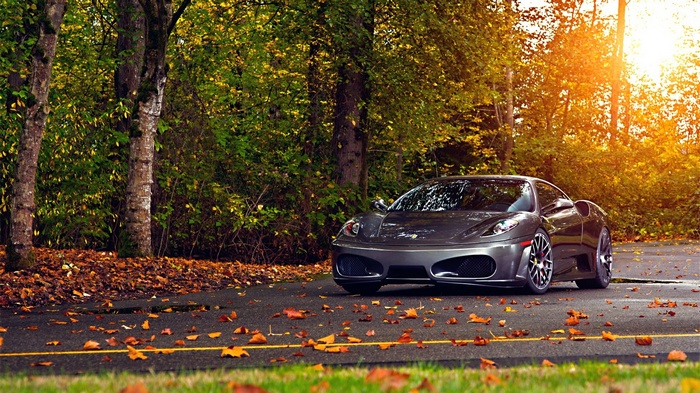 Ferrari 430 Scuderia on an autumn road