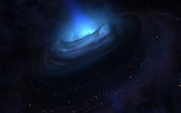 Glowing Blue Nebula in Outer Space