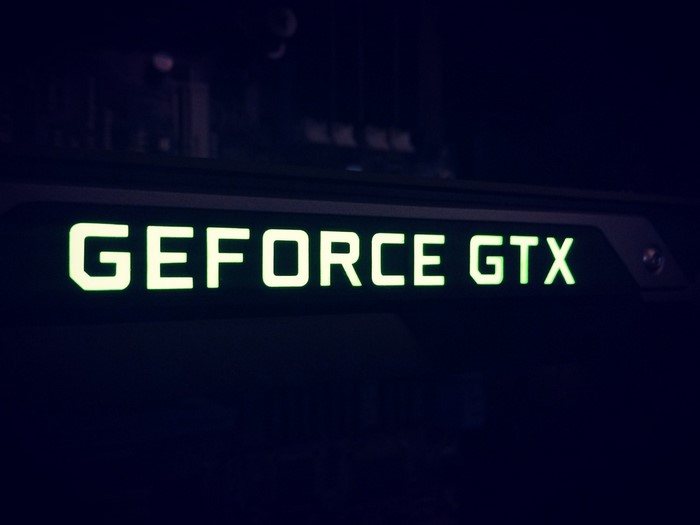 GeForce GTX logo on a dark background