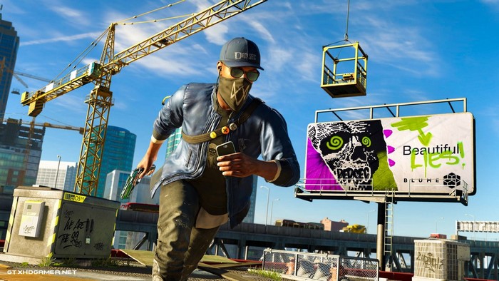 Marcus Holloway from Watch Dogs 2 on a construction site