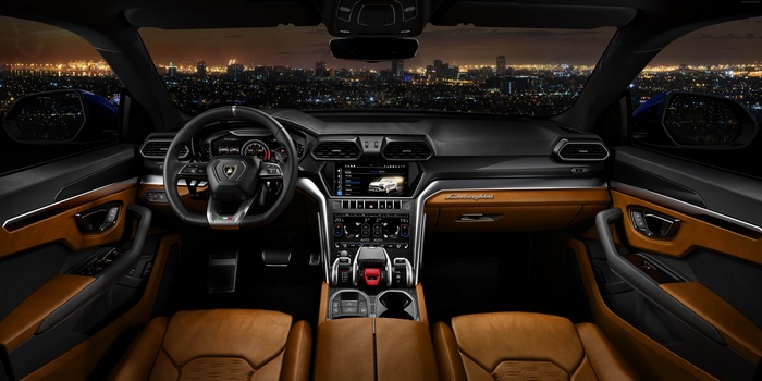 Lamborghini Urus Interior at Night