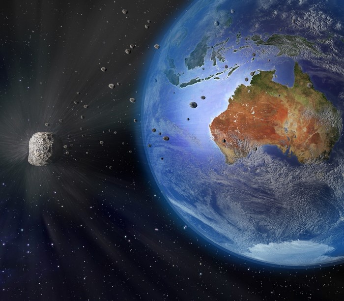 Asteroid Approaching Earth Over Australia
