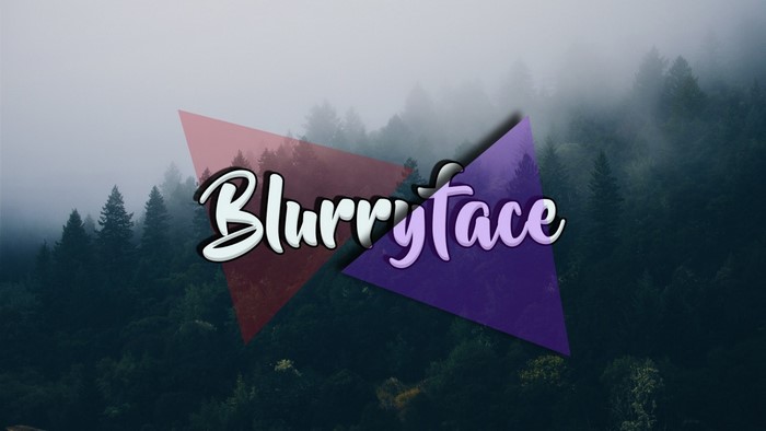 Blurryface logo over a foggy forest