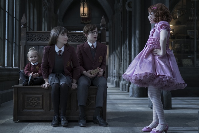The Baudelaire Orphans and Carmelita Spats from A Series of Unfortunate Events