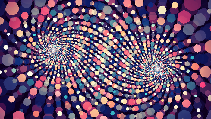 Abstract Hexagonal Swirl Pattern with Bokeh Effect