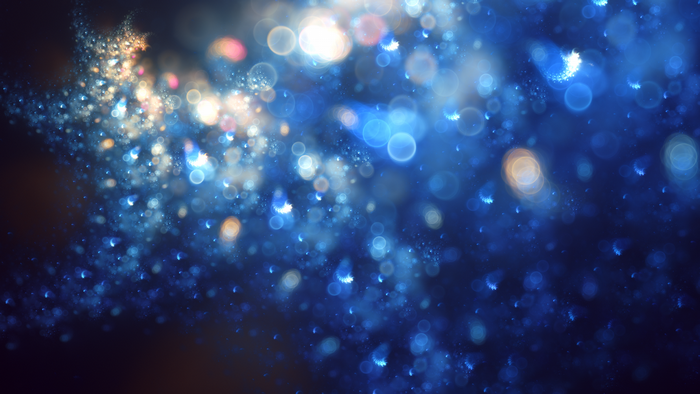 Abstract blue fractal bokeh digital art