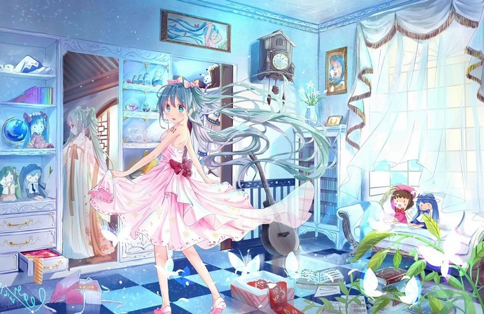Hatsune Miku in a Dreamy Blue Room