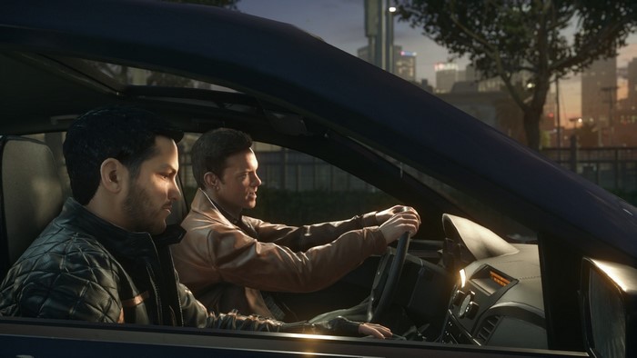 Two men in a car, Battlefield Hardline screenshot