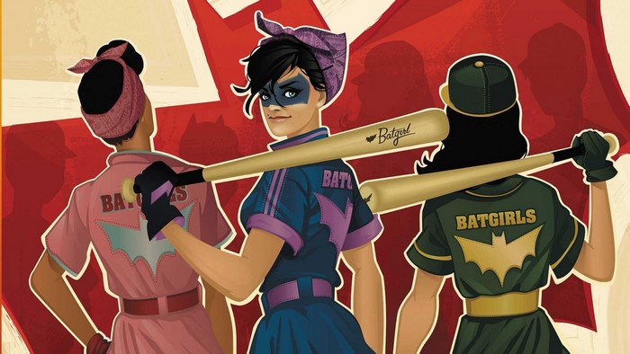 Batgirl and Batgirls baseball team illustration