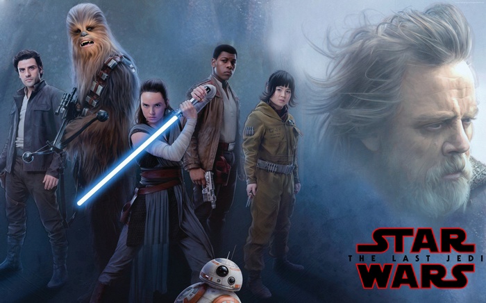 Star Wars: The Last Jedi poster with characters