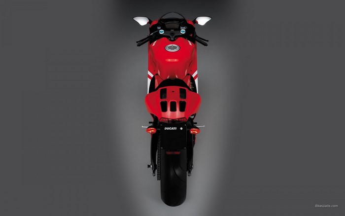 Red Ducati Motorcycle Top View