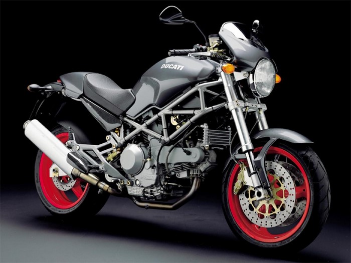 Ducati motorcycle with red wheels