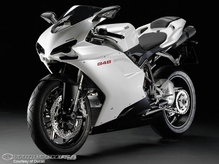 White Ducati 848 Motorcycle