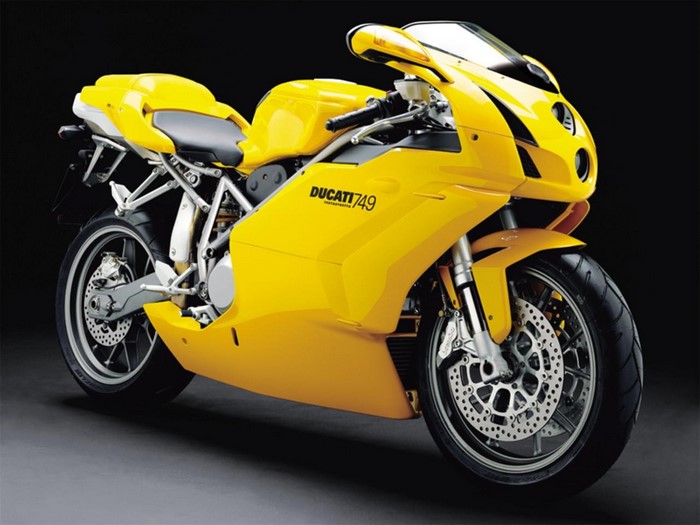 Yellow Ducati 749 Motorcycle