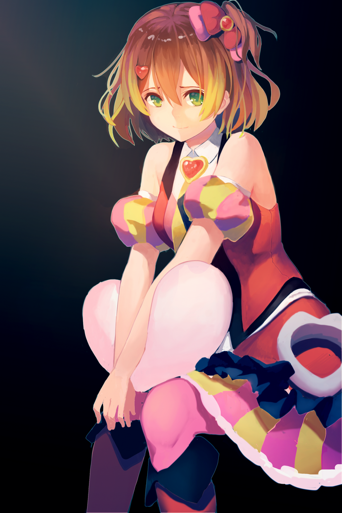 Anime girl with short hair and green eyes