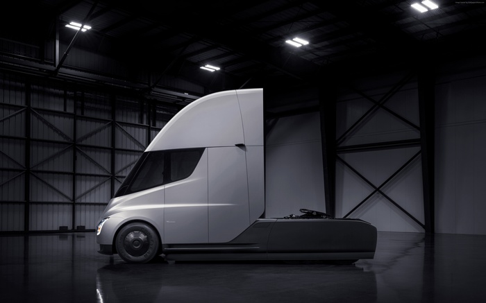 Tesla Semi Truck in a warehouse
