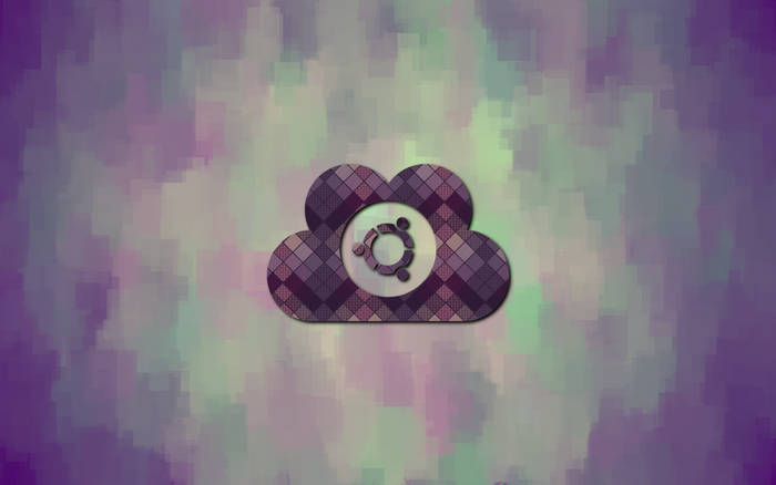 Ubuntu cloud logo on abstract background