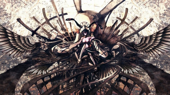 Mythological character with wings and horns