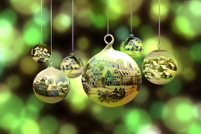 balls, New Year, HD, decorations, Santa, Christmas